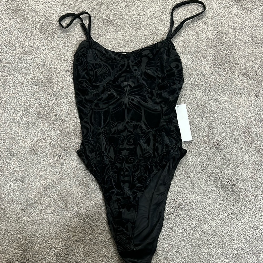 Velvet Black Body Suit